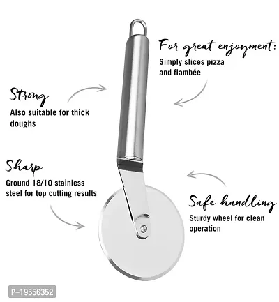 DreamBasket Stainless Steel Pizza Cutter (Pack of 2) for Kitchen Tool Set-thumb2