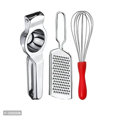 DreamBasket Stainless Steel Lemon Squeezer  Cheese Grater  Egg Whisk for Kitchen Tool