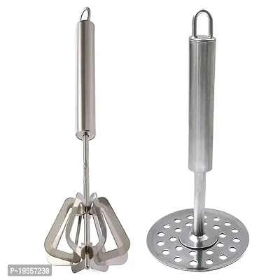 DreamBasket Stainless Steel Mathani/Hand Blender  Potato Masher for Kitchen Tool Set