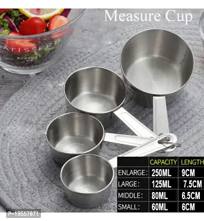 DreamBasket Stainless Steel (Set of 4) Measuring Cup for Kitchen Tool Set-thumb2