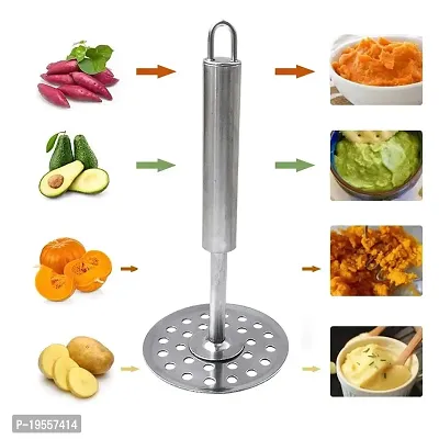 DreamBasket Stainless Steel Lemon Squeezer  Roti Chimta  Potato Masher for Kitchen Tool Set-thumb4