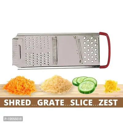 DreamBasket Stainless Steel Potato Chipser/Cheese Grater/Coconut Grater for Kitchen (Pack of 2)-thumb2