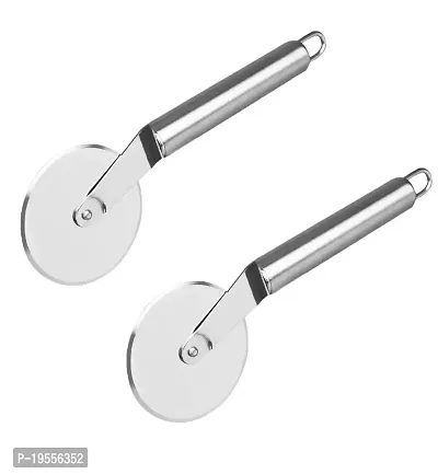 DreamBasket Stainless Steel Pizza Cutter (Pack of 2) for Kitchen Tool Set