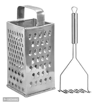 DreamBasket Stainless Steel 8 in 1 Grater/Slicer  Potato Masher/Vegetable Masher for Kitchen Tool