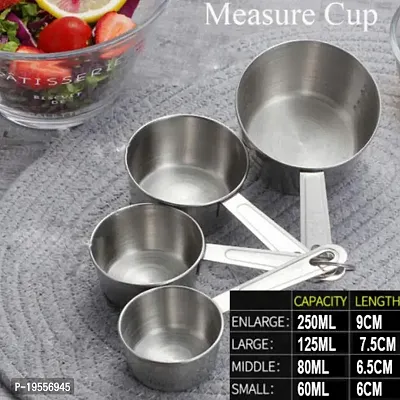 DreamBasket Stainless Steel (Set of 4) of Measuring Cup  (Set of 4) Measuring Spoon for Kitchen Tool Set-thumb5