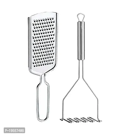 DreamBasket Stainless Steel Cheese Grater/Coconut Grater  Potato Masher/Pav Bhaji for Kitchen Tool Set