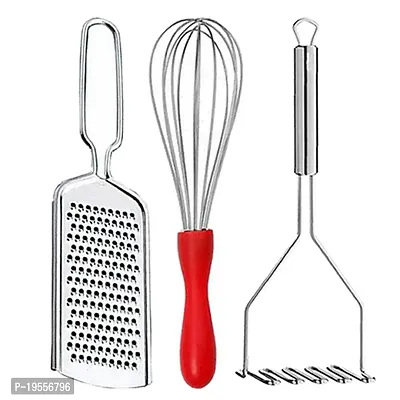 DreamBasket Stainless Steel Egg Whisk  Cheese Grater  Potato Masher for Kitchen Tool