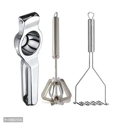 DreamBasket Stainless Steel Lemon Squeezer  Mathani  Potato Masher@ for Kitchen Tool Set