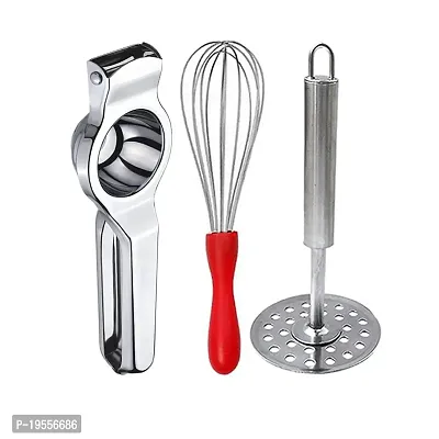 DreamBasket Stainless Steel Lemon Squeezer  Egg Whisk  Potato Masher for Kitchen Tool Set