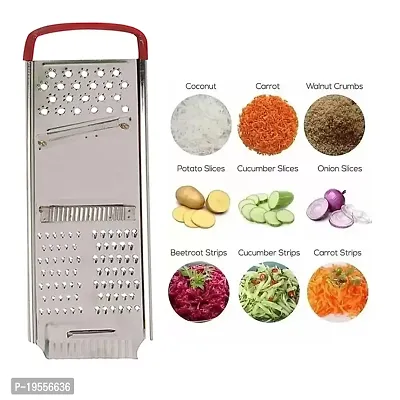 DreamBasket Stainless Steel Potato Chipser/Cheese Grater/Coconut Grater for Kitchen (Pack of 3)-thumb4