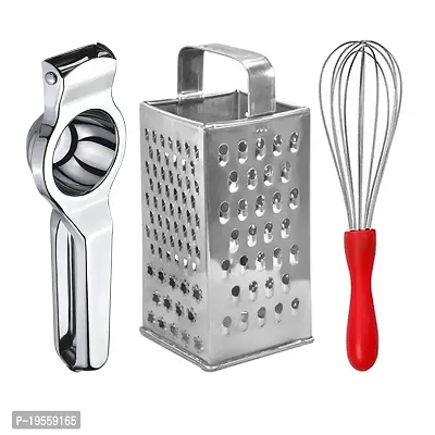 DreamBasket Stainless Steel Lemon Squeezer  8 in 1 Grater  Egg Whisk for Kitchen Tool Set