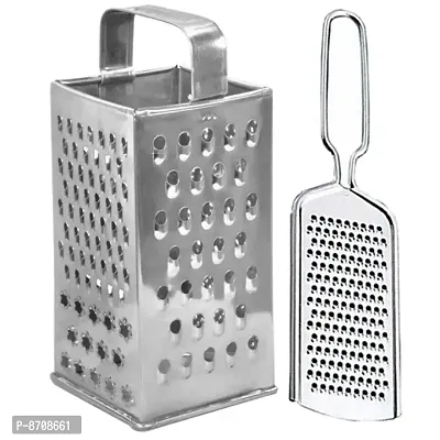 Stainless Steel 8 in 1 Grater/Slicer/Cheese Grater for Kitchen (Pack of 2)-thumb0