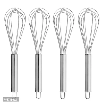 DreamBasket Stainless Steel Egg Whisk / Egg Beater (Pack of 4) for Kitchen Tool Set-thumb0