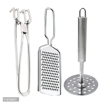 DreamBasket Stainless Steel Pakkad  Cheese Grater  Potato Masher for Kitchen Tool Set-thumb0