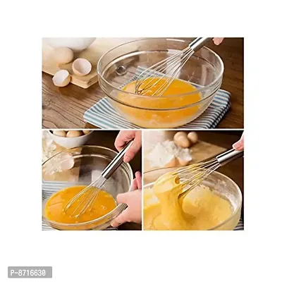 DreamBasket Stainless Steel Egg Whisk / Egg Beater  Roti Chimta / Utility Tong for Kitchen Tool Set-thumb3