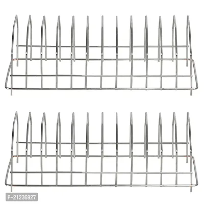 DreamBasket Stainless Steel Plate Stand/Dish Rack (Pack of 2) for Kitchen