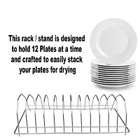 DreamBasket Stainless Steel Plate Stand/Dish Rack (Pack of 2) for Kitchen-thumb1