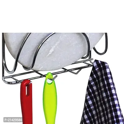 DreamBasket Stainless Steel Chakla Belan Stand (Pack of 3)  Hook Rail for Kitchen-thumb5