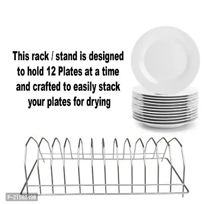 DreamBasket Stainless Steel Plate Stand/Dish Rack(Pack of 4)  Hook Rail for Kitchen-thumb4