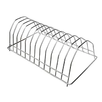 DreamBasket Stainless Steel Plate Stand/Dish Rack(Pack of 4)  Hook Rail for Kitchen-thumb1