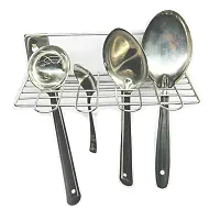 DreamBasket Stainless Steel Plate Stand/Dish Rack  Wall Mounted Ladle Stand for Kitchen-thumb1