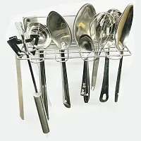 DreamBasket Stainless Steel Plate Stand/Dish Rack  Wall Mounted Ladle Stand for Kitchen-thumb2