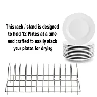 Stainless Steel Wall Mounted Chakla Belan Stand ,Plate Stand / Dish Rack for Kitchen Pack of 2-thumb2