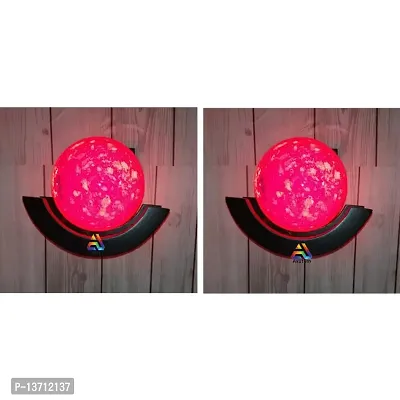 Axutum Wooden Wall Lamp Moon Light Lamp/Pink Shade Globe Shape Wall Light Lamp for Home Office Hotels D?cor - Pack of 1-thumb3