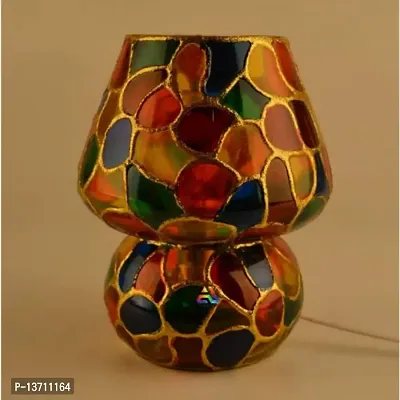 Axutum Mushroom Shape Mosaic Table Lamp for Home D?cor (Multicolor) - Pack of 1-thumb0