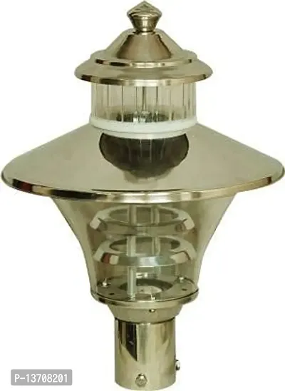 Axutum Regal Gate Light Lamp/Pillar Light for Outdoor Home Office Club Restaurant Hotel (Steel  Glass) 8 inch - Pack of 1-thumb0