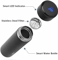 Modern Black Stainless Steel Smart Thermos Bottle 500ml-thumb1