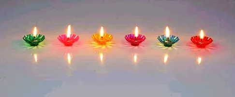 Floating Transparent Multicolor Reflections Plastic Diya (Panti) (Multicolour) - Set of 12-thumb4