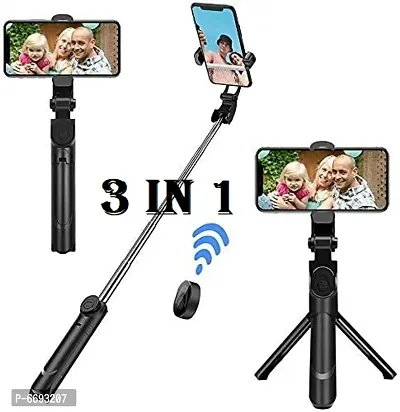 Black Xt 02 2 In 1 Selfie Stick Tripod With Wireless Remote-thumb0