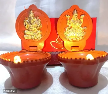 Water Sensor Activated LED Ganpati  Lakshmi Diya for Pooja, Dassehra, Diwali, Ganpati Festival, for Gifts  Decor at Home-thumb3