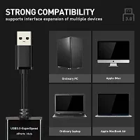 4 Port USB HUB SuperSpeed 3.0 High-Speed Multiport Slim USB Hub 1 Feet Cable Length Adapter And Led Indicator Compatible For Pendrive, Mouse, Keyboards, Mobile, Tablet - BLACK-thumb2