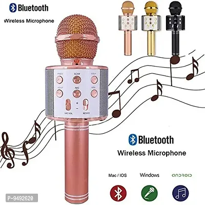 Bluetooth Wireless Connection Mic Karaoke Bluetooth Microphone With Inbuilt Speaker With Audio Recording For All Smartphones  Tablets-thumb3