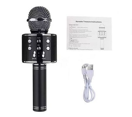 Bluetooth Wireless Connection Mic Karaoke Bluetooth Microphone With Inbuilt Speaker With Audio Recording For All Smartphones  Tablets