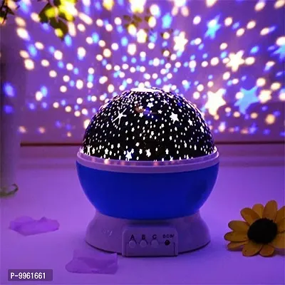 Moon Star Night Light Rotating Star Projector, Baby Night Light, Night Lighting Lamp 4 LED 8 Modes with USB Cable, Best for Bedroom (Multicolor)