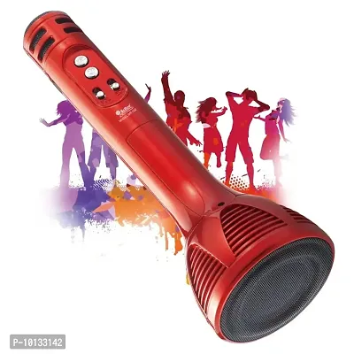 WS-1698 Handheld Wireless Microphone Mic with Audio Recording Bluetooth Speaker ( RED )-thumb0