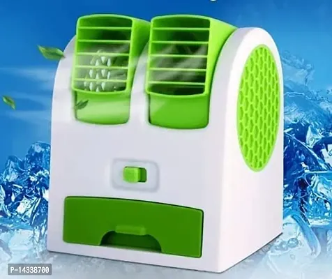 SSECC - Portable Mini AC USB Battery Operated Air Conditioner Mini Water Air Cooler Cooling Fan Blade Less Duel Blower with Ice Chamber Perfect for Desk,Office,Study,Library,Room,Home, (GREEN)