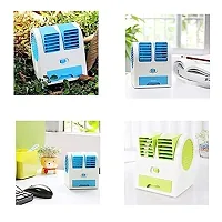 SSECC - Portable Mini AC USB Battery Operated Air Conditioner Mini Water Air Cooler Cooling Fan Blade Less Duel Blower with Ice Chamber Perfect for Desk,Office,Study,Library,Room,Home, (GREEN)-thumb1