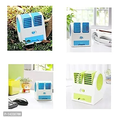 SSECC - Portable Mini AC USB Battery Operated Air Conditioner Mini Water Air Cooler Cooling Fan Blade Less Duel Blower with Ice Chamber Perfect for Desk,Office,Study,Library,Room,Home, (GREEN)-thumb2