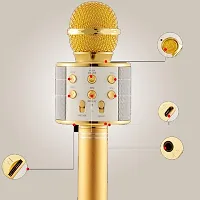 WS-858 Wireless Bluetooth Handheld Microphone Karaoke Mike with Speaker Audio Recording for Cellphone ( GOLD )-thumb3