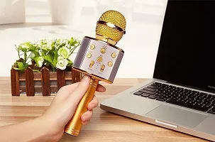 WS-858 Wireless Bluetooth Handheld Microphone Karaoke Mike with Speaker Audio Recording for Cellphone ( GOLD )-thumb4