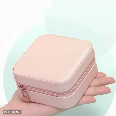 Small Jewelry Box, Travel Portable Jewelry Case For Ring, Pendant, Earring, Necklace, Bracelet Organizer Storage Holder Boxes (Pink)