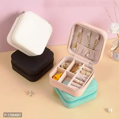 Mini Jewelry Travel Case,Small Travel Jewelry Organizer, Portable Jewelry Box Travel Mini Storage Organizer Portable Display Storage Box For Rings Earrings Necklaces Gifts (Pink)-thumb5