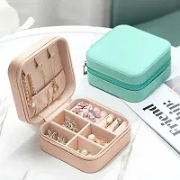 Mini Jewelry Travel Case,Small Travel Jewelry Organizer, Portable Jewelry Box Travel Mini Storage Organizer Portable Display Storage Box For Rings Earrings Necklaces Gifts (Pink)-thumb2