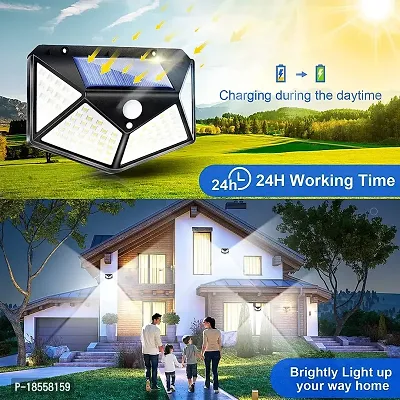 Solar Light 100 Led Motion Sensor Light 4 Side Bright Light With Dim Mode Security Lamp For Home Outdoors Pathways Bright Solar Wireless Security Motion Sensor-thumb3