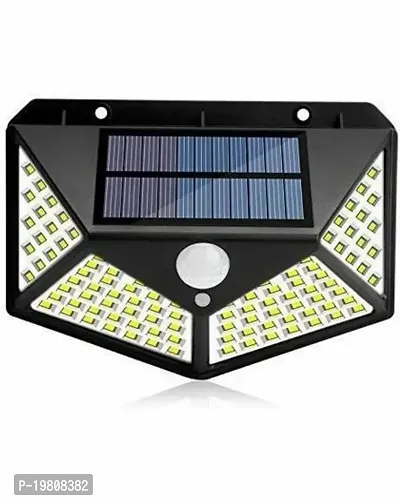 SSECC -  Solar Wireless Security Motion Sensor LED Night Light for Home Outdoor/Garden Wall (Black) (100-LED Lights) Solar Light Set-thumb2