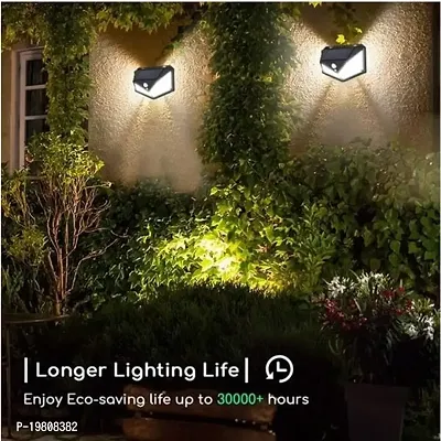 SSECC -  Solar Wireless Security Motion Sensor LED Night Light for Home Outdoor/Garden Wall (Black) (100-LED Lights) Solar Light Set-thumb5